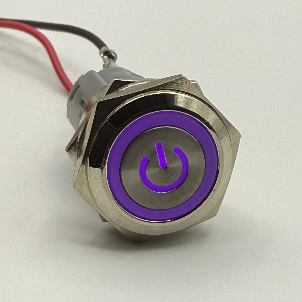Pulse Led Button 16MM Momentary POWER Button LED Backlit Purple – Grind Sim Racing