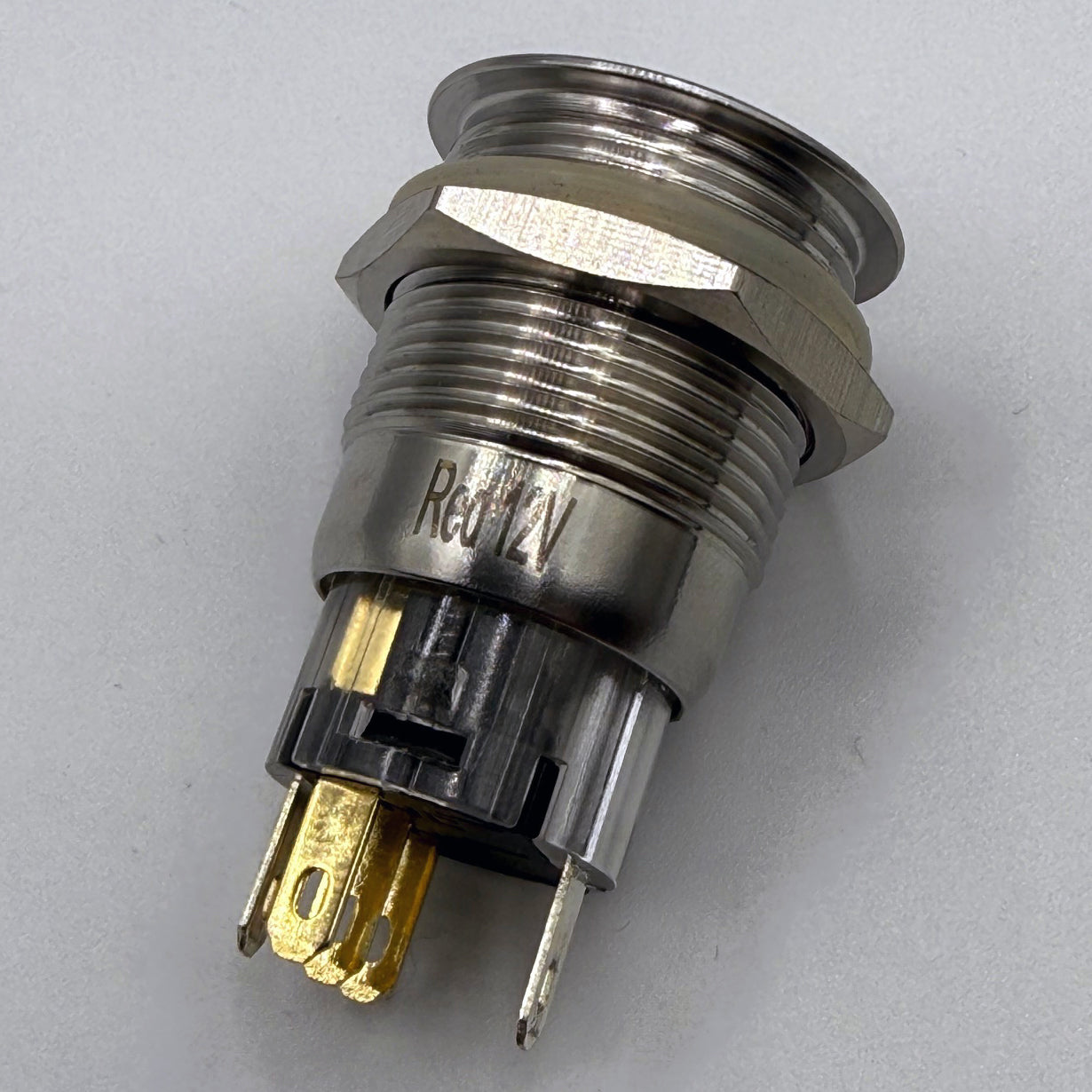 19MM Latching Hazard Button LED Backlit Red