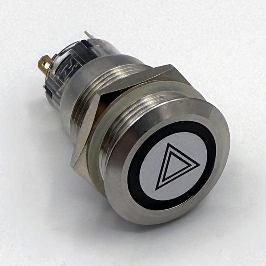 19MM Latching Hazard Button LED Backlit Red