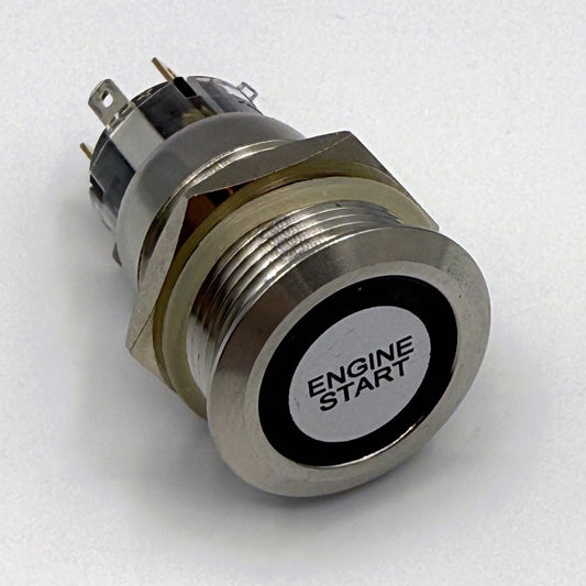19MM Momentary Engine Start Button LED Backlit Blue