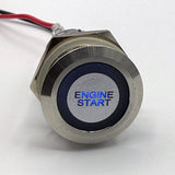 19MM Momentary Engine Start Button LED Backlit Blue